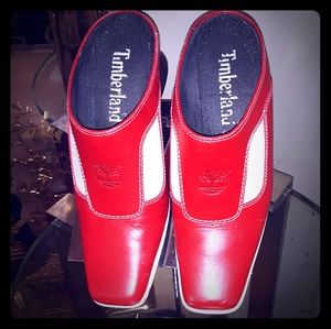 TIMBERLAND Red Slide On Shoes